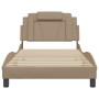 Bed frame with LED cappuccino synthetic leather 100x200 cm by , Beds and slatted bases - Ref: Foro24-3214005, Price: 149,05 €...