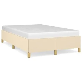 Cream fabric bed frame 120x190 cm by , Beds and slatted bases - Ref: Foro24-379520, Price: 94,90 €, Discount: %