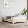 Cream fabric bed frame 120x190 cm by , Beds and slatted bases - Ref: Foro24-379520, Price: 94,90 €, Discount: %