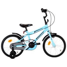 Bicicleta para niños 16 pulgadas negro y azul
