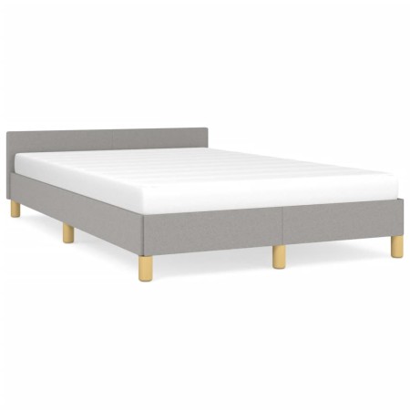 Bed frame with headboard light gray fabric 120x190 cm by , Beds and slatted bases - Ref: Foro24-379534, Price: 115,65 €, Disc...