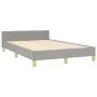 Bed frame with headboard light gray fabric 120x190 cm by , Beds and slatted bases - Ref: Foro24-379534, Price: 122,04 €, Disc...