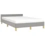 Bed frame with headboard light gray fabric 120x190 cm by , Beds and slatted bases - Ref: Foro24-379534, Price: 122,04 €, Disc...