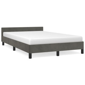 Dark gray velvet bed frame with headboard 120x190 cm by , Beds and slatted bases - Ref: Foro24-379548, Price: 114,78 €, Disco...