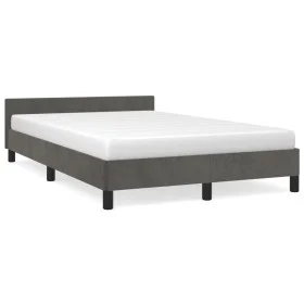 Estructura cama con cabecero terciopelo gris oscuro 120x190 cm de , Camas y somieres - Ref: Foro24-379548, Precio: 112,87 €, ...
