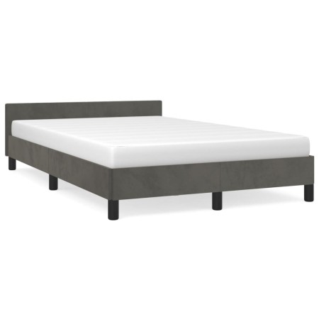 Dark gray velvet bed frame with headboard 120x190 cm by , Beds and slatted bases - Ref: Foro24-379548, Price: 114,78 €, Disco...
