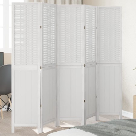 White Paulownia solid wood 5-panel dividing screen by , Room dividers - Ref: Foro24-358727, Price: 164,85 €, Discount: %