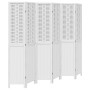 Biombo separador de 6 paneles madera maciza Paulownia blanco de , Divisores de ambientes - Ref: Foro24-358731, Precio: 205,29...