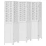 Biombo separador de 6 paneles madera maciza Paulownia blanco de , Divisores de ambientes - Ref: Foro24-358731, Precio: 188,78...