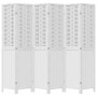 Biombo separador de 6 paneles madera maciza Paulownia blanco de , Divisores de ambientes - Ref: Foro24-358731, Precio: 205,29...