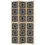 Divider screen 3 panels solid Paulownia wood brown black by , Room dividers - Ref: Foro24-358799, Price: 95,41 €, Discount: %