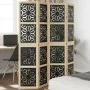 Biombo separador 4 paneles madera maciza Paulownia marrón negro de , Divisores de ambientes - Ref: Foro24-358802, Precio: 118...