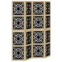Biombo separador 4 paneles madera maciza Paulownia marrón negro de , Divisores de ambientes - Ref: Foro24-358802, Precio: 141...