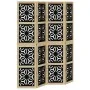 Biombo separador 4 paneles madera maciza Paulownia marrón negro de , Divisores de ambientes - Ref: Foro24-358802, Precio: 118...