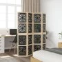 Biombo separador 4 paneles madera maciza Paulownia marrón negro de , Divisores de ambientes - Ref: Foro24-358802, Precio: 118...