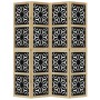 Biombo separador 4 paneles madera maciza Paulownia marrón negro de , Divisores de ambientes - Ref: Foro24-358802, Precio: 141...