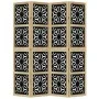 Biombo separador 4 paneles madera maciza Paulownia marrón negro de , Divisores de ambientes - Ref: Foro24-358802, Precio: 118...