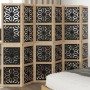 Divider screen 6 panels solid Paulownia wood brown black by , Room dividers - Ref: Foro24-358809, Price: 173,65 €, Discount: %