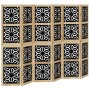 Divider screen 6 panels solid Paulownia wood brown black by , Room dividers - Ref: Foro24-358809, Price: 173,65 €, Discount: %