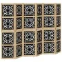 Trennwand 6 Paneele aus massivem Paulownia-Holz braun schwarz von , Raumteiler - Ref: Foro24-358809, Preis: 149,04 €, Rabatt: %