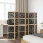 Trennwand 6 Paneele aus massivem Paulownia-Holz braun schwarz von , Raumteiler - Ref: Foro24-358809, Preis: 149,04 €, Rabatt: %