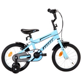 Bicicleta para niños 14 pulgadas negro y azul