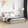 Bed frame with headboard LED lights Sonoma oak 120x190 cm by , Beds and slatted bases - Ref: Foro24-3210054, Price: 175,90 €,...