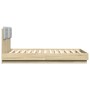 Bed frame with headboard LED lights Sonoma oak 120x190 cm by , Beds and slatted bases - Ref: Foro24-3210054, Price: 177,08 €,...