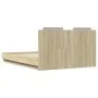 Bed frame with headboard LED lights Sonoma oak 120x190 cm by , Beds and slatted bases - Ref: Foro24-3210054, Price: 175,90 €,...