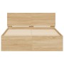 Sonoma oak bed frame with headboard and LED lights 135x190 cm by , Beds and slatted bases - Ref: Foro24-3207632, Price: 139,8...