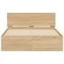 Sonoma oak bed frame with headboard and LED lights 135x190 cm by , Beds and slatted bases - Ref: Foro24-3207632, Price: 138,2...