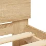 Sonoma oak bed frame with headboard and LED lights 135x190 cm by , Beds and slatted bases - Ref: Foro24-3207632, Price: 138,2...