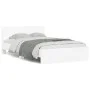 Bed frame with headboard and white LED lights 135x190 cm by , Beds and slatted bases - Ref: Foro24-3207630, Price: 146,52 €, ...