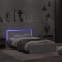 Bettgestell mit Kopfteil und weißen LED-Leuchten 135x190 cm von , Betten und Lattenroste - Ref: Foro24-3207630, Preis: 148,39...