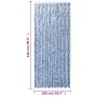 Blue and white chenille fly curtain 100x230 cm by , Mosquito nets for windows - Ref: Foro24-377372, Price: 66,03 €, Discount: %