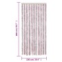 Silbergrauer und rosafarbener Chenille-Fliegenvorhang, 100 x 200 cm von , Moskitonetze für Fenster - Ref: Foro24-377364, Prei...