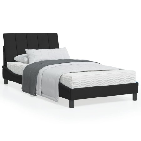 Estructura de cama con cabecero de terciopelo negro 100x200 cm de , Camas y somieres - Ref: Foro24-3207833, Precio: 123,98 €,...