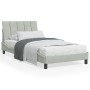 Light gray velvet bed frame with headboard 100x200cm by , Beds and slatted bases - Ref: Foro24-3207831, Price: 141,09 €, Disc...