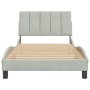 Light gray velvet bed frame with headboard 100x200cm by , Beds and slatted bases - Ref: Foro24-3207831, Price: 141,09 €, Disc...