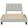 Light gray velvet bed frame with headboard 100x200cm by , Beds and slatted bases - Ref: Foro24-3207831, Price: 137,65 €, Disc...