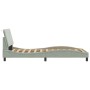 Light gray velvet bed frame with headboard 100x200cm by , Beds and slatted bases - Ref: Foro24-3207831, Price: 141,09 €, Disc...