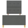 Estructura de cama con cabecera Gris oscuro 100 x 200 cm tela
