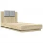 Bed frame headboard LED lights Sonoma oak 75x190 cm by , Beds and slatted bases - Ref: Foro24-3210068, Price: 154,60 €, Disco...