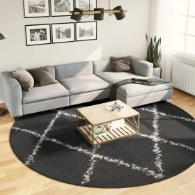 Moderner Hochflorteppich PAMPLONA Schwarz und Creme Ø 280 cm von , Teppiche - Ref: Foro24-375425, Preis: 107,62 €, Rabatt: %