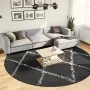 Moderner Hochflorteppich PAMPLONA Schwarz und Creme Ø 280 cm von , Teppiche - Ref: Foro24-375425, Preis: 107,62 €, Rabatt: %