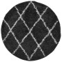 Modern high pile rug PAMPLONA black and cream Ø 280 cm by , Rugs - Ref: Foro24-375425, Price: 108,83 €, Discount: %