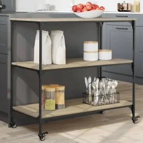 Küchenwagen aus Sonoma-Eiche-Holzwerkstoff, 102 x 50 x 95 cm von , Küchen- und Speisewagen - Ref: Foro24-842322, Preis: 87,19...