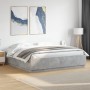 Bed frame with LED lights concrete gray wood 200x200 cm by , Beds and slatted bases - Ref: Foro24-3209586, Price: 189,56 €, D...