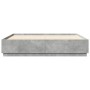 Bed frame with LED lights concrete gray wood 200x200 cm by , Beds and slatted bases - Ref: Foro24-3209586, Price: 189,56 €, D...