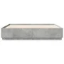 Bed frame with LED lights concrete gray wood 200x200 cm by , Beds and slatted bases - Ref: Foro24-3209586, Price: 187,24 €, D...